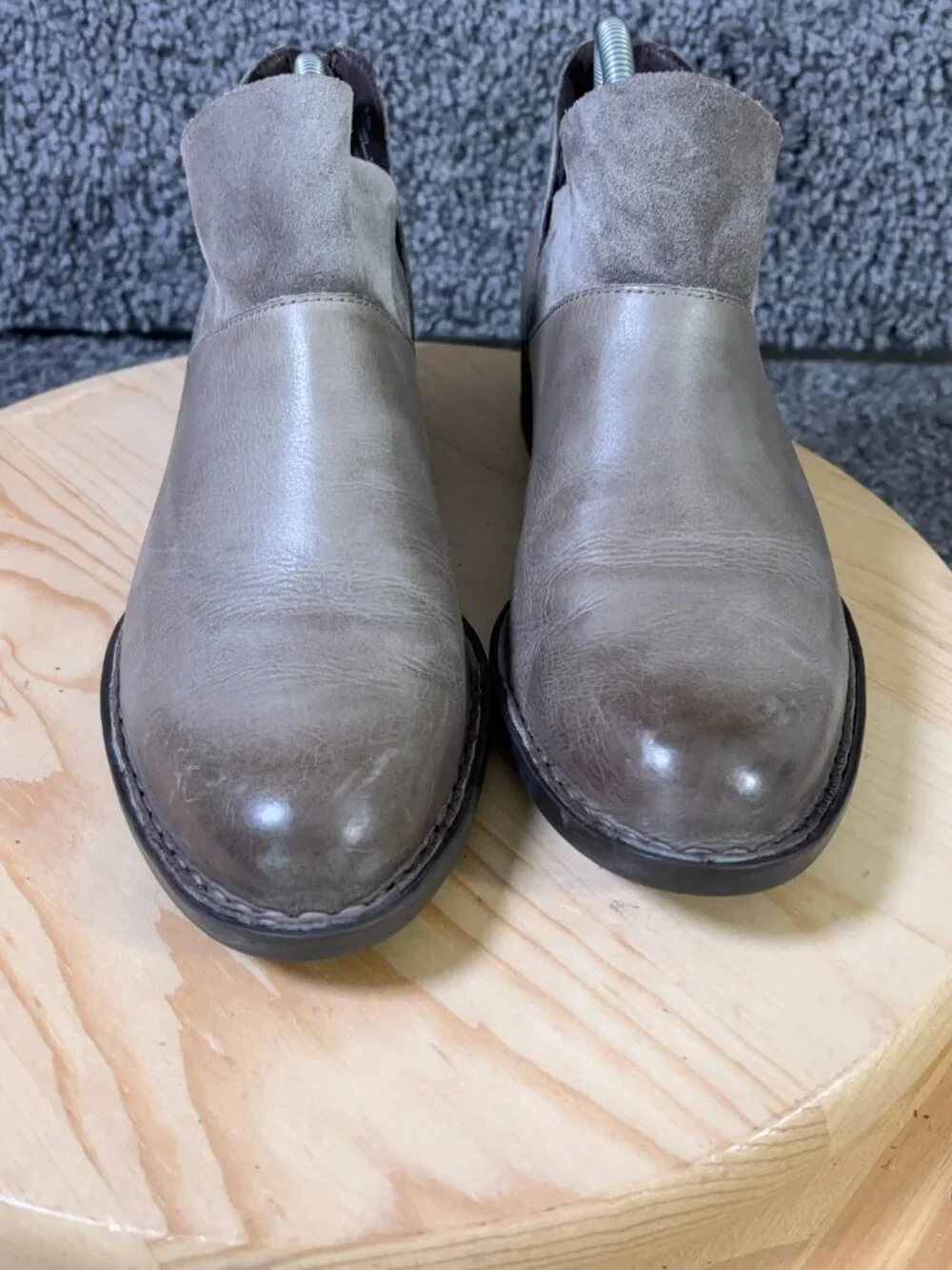Born Boots Karava Womens Size 8.5 Suede Leather Gray Slip On Ankle Booties